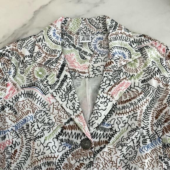 Parsley and Sage Kendall Embroidered Jacket Size XL Artsy boho cropped blazer - Picture 6 of 9